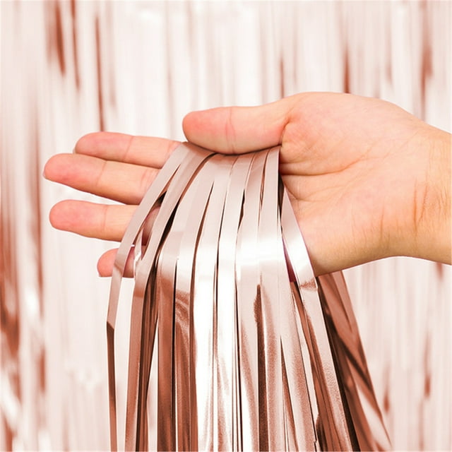 Hbdhejl Foil Curtains Metal Shimmer Curtain For Birthday Wedding Party