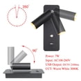 thumbnail image 3 of Lámpara de pared minimalista perfecl, accesorio de iluminación de dirección ajustable, luz de lectura, de noche, aplique de pared LED Negro, 3 of 8