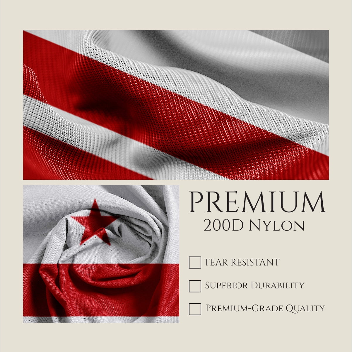 Promopatriot District of Columbia DC Flag 3 x 5 ft Heavy Duty Nylon Outdoor Banner