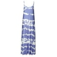 thumbnail image 2 of Daeful Robes Maxi Teinture sur Nœuds Longue Robe Sans Manches Robe d'Été Dames Kaftan Ample Col en V Bleu Paon m, 2 of 6