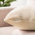 thumbnail image 4 of PAVILIA Cream Throw Pillow Covers 18x18 Set of 2, Decorative Pillow Cases for Bed Sofa Couch, Boho Aesthetic Accent Decor Cushion for Bedroom Living Room, Velvet Square Euro Sham Covers, Ivory Beige, 4 of 8
