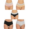 thumbnail image 1 of LELINTA Womens Super Soft Cotton Underwear High Waist Full Coverage Briefs Panties Solid Color 4 Pack, 1 of 8