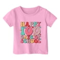 thumbnail image 1 of WEIYLL T-Shirt pour Filles Décontracté 100 Jours d'École Imprimé Lettre Col Rond Manches Courtes Ample Rose Tops 8-9 Ans, 1 of 4