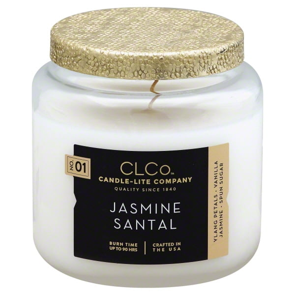Candle lite 4274052 14 oz Jasmine Santal CLCo Jar Candle with Metal Lid, Pack of 3