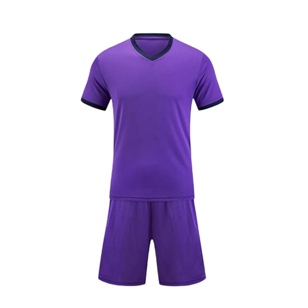 Odeerbi Juego de Uniformes de Entrenamiento de Fútbol de Niños Color Sólido Camiseta Pantalones Cortos Ropa Deportiva Seco Rápido Conjuntos Atléticos Para 5-12 Años