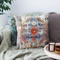thumbnail image 2 of Pack of 2 Pillow Covers 18x18 Inch, Vintage Turkish Boho Decorative Throw Pillow Covers for Home Decor Living Room Bed Couch, Red Blue Boho Pillowcase Set of 2, 2 of 6