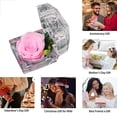 thumbnail image 5 of Caja de anillo acrílica con flor eterna y rosa para el Día de San Valentín, regalo de cumpleaños para novia., 5 of 5