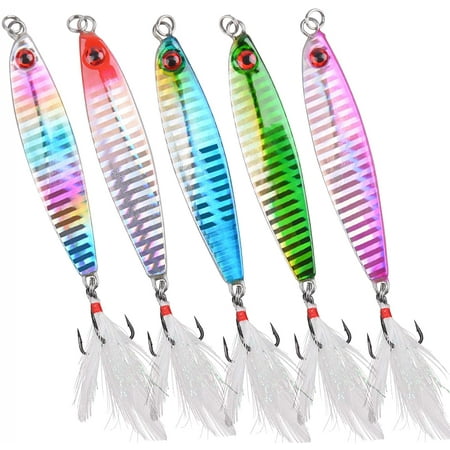 Jig Fishing Lures Sinking Metal Spoons Casting Lures Artificial Bait Surf Fishing Jigging Lures Bass Trout Freshwater Saltwater Fishing Lures Kit