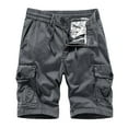 thumbnail image 2 of Puntoco Pantalones Cortos Cargo Para Hombre Slim Fit Multibolsillos Cremallera Rectos Pantalones Cortos Casuales De Media Pierna Pantalones Cortos Gris Oscuro Xxl (38),Pantalones Cortos Hombre, 2 of 9