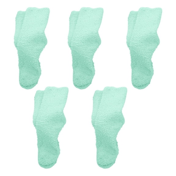 HJQEQVD 5 Pairs Fuzzy Socks for Women Thermal Socks for Womens Fuzzy Socks Candy Colors Crew Socks Warm Socks Fluffy Socks Mid Calf Socks Home Sleep Socks for Winter Autumn Socks Gifts