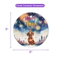 thumbnail image 5 of Happy New Year with Dachshund Fireworks Holiday Xmas Winter 2025 Ceramic Round Ornament Wiener Dog Lover Gifts Idea Home Tree Decor - 00025, 5 of 5