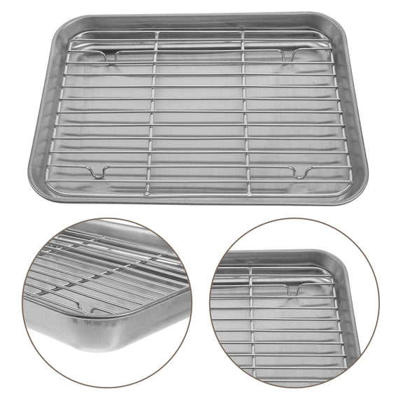 STOBOK Stainless Steel Oil Filter Tray Multipurpose Baking and Grilling Plated Silver Kitchen Use