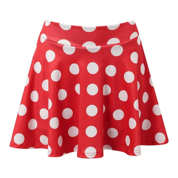 Cute Skirts for Women Spring Fall Skater Skirt High Waist Stretch Flared Mini Skirt Skirt Relaxed Fit Casual Red S