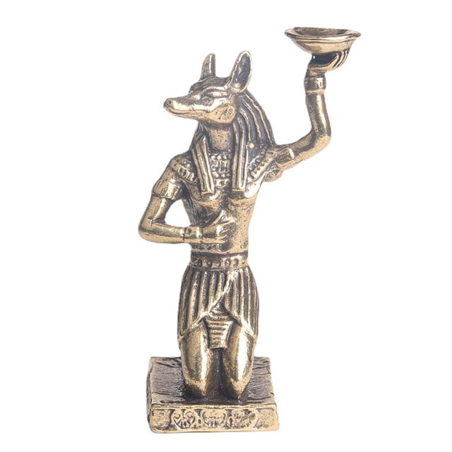 Estatuilla de latón envejecido de Anubis, 62 mm, dios egipcio