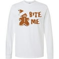 thumbnail image 3 of Inktastic Bite Me Gingerbread Long Sleeve T-Shirt, 3 of 5