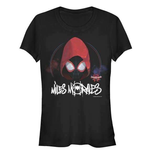 Junior's Marvel Spider-Man: Into the Spider-Verse Hooded Miles  Graphic Tee Black Medium