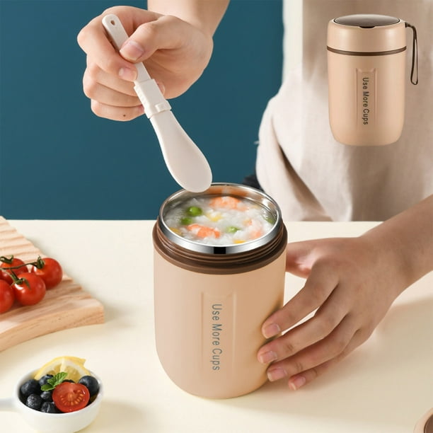 Taza de café de acero inoxidable, taza portátil para sopa, taza sellada y aislada, diseño compacto, material 304, para uso en la oficina.,Wsvlmg