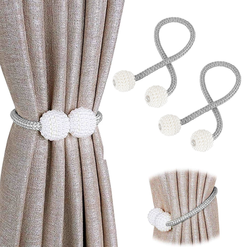 Simple Modern Buckle Holder Window Strap Magnetic Curtain Tieback Pearl Beads 