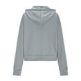 thumbnail image 5 of YUGYXL Women's Fall Outfits Solid 2 Piece Outfits Fleece Zip Up Hoodie Matching Drawstring Joggers Tracksuit Sets with Pockets Gray XL, 5 of 6
