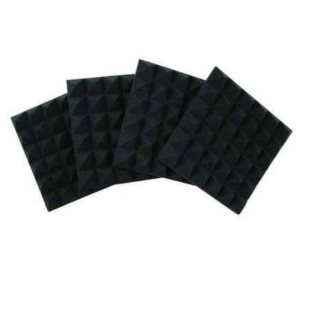 UPC: 0716408556765 | Gator Frameworks 2 in. Thick Acoustic Foam Pyramid Panels Charcoal Color – 12 x 12 in. – Pack of 4