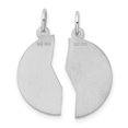 thumbnail image 4 of 925 Sterling Silver Solid Laser Etched Polished back 2 Piece Best Friend Disc Charm 21x10mm Wide Pendant Necklace for Wo, 4 of 4