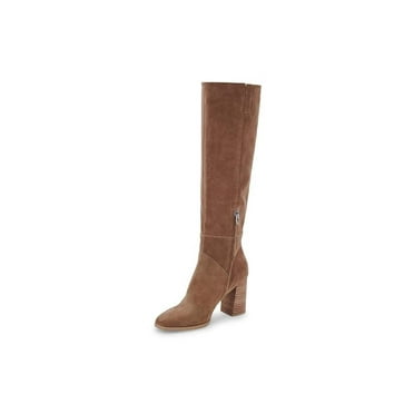 Dolce Vita Fynn Boots Women's 6 Brown Suede Square Toe Knee-High Bootie KHD1395