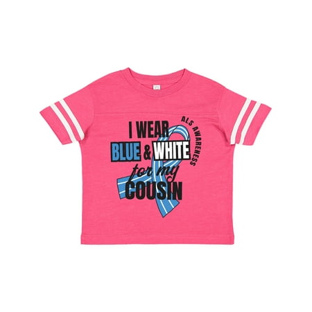 

Inktastic I Wear Blue and White For My Cousin ALS Awareness Gift Toddler Boy or Toddler Girl T-Shirt
