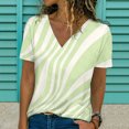 thumbnail image 2 of Mujeres Casual con cuello en V de manga corta impresa pulóver blusa camiseta Tops sueltos OAVQHLG3B Store  lin121212, 2 of 4