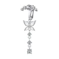 thumbnail image 5 of K-KED Women Fake Navel Belly Ring Non Piercing CZ Dangle Clip on Belly Button Ring-8, 5 of 9