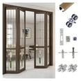 thumbnail image 3 of Folding Sliding Door Hardware Kit, Barn Doors Aluminum Alloy Track Sliding Door Hanging Wheel Mute Universal Lifting Wheel ,Long Lasting, 3 of 7