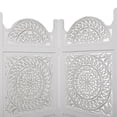 thumbnail image 6 of DecMode 60" x 72" White Wood Floral Hinged Foldable Partition 3 Panel Room Divider Screen with Intricately Carved Designs, 1-Piece, 6 of 9