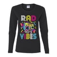 thumbnail image 3 of Rad 90's Vibes Vintage Womens Graphic Long Sleeve T-Shirt, Black, Medium, 3 of 5