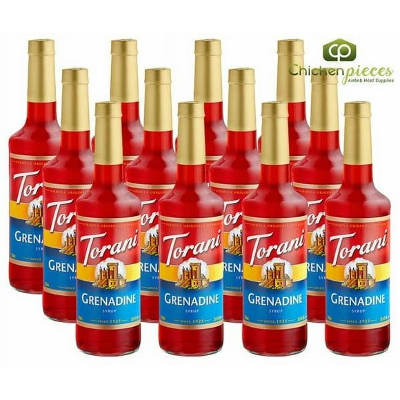 Torani Grenadine Flavoring Syrup 750 mL/25.36 oz Glass Bottle | Ideal for Cocktails