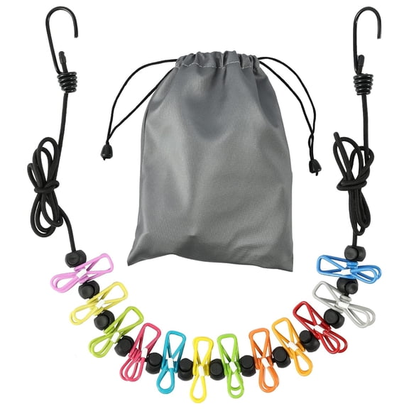 Retractable Portable Clothesline for Travel，Clothing line with 12 Clothes Clips, for Indoor Laundry Drying line,Outdoor Camping
