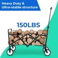 thumbnail image 3 of Collapsible Folding Wagon 150 lbs Max Load, Heavy-Duty Portable Utility Shopping Cart, Lightweight Foldable Grocery Stroller, W/360° Wheels, Carry Bag, for Camping, Beach, Garden, Sports (Blue), 3 of 18