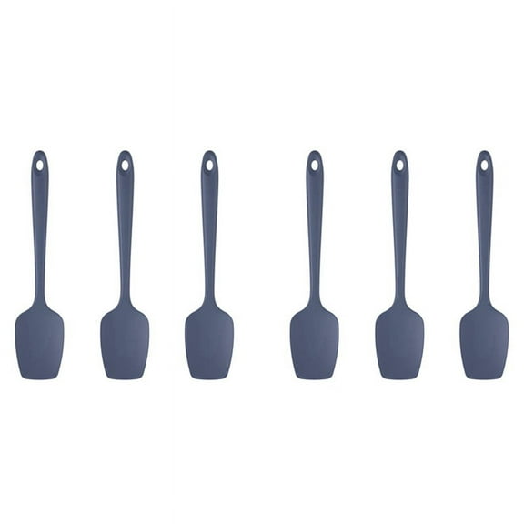 6 Pcs Silicone Spatula Black High Temperature Rubber Spatula Cooking and Baking Kitchen Spatula,6 * silicone spoon,black