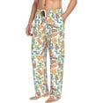 thumbnail image 2 of Uemuo Simple Drawing Pattern Men's Wide Leg Palazzo Lounge Pants with Pockets Light Weight Loose Comfy Casual Pajama Pants-Small, 2 of 9