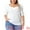 White, variant on Women's Plus Textured Notched V Neck Short Sleeve Blouse 4X Pink