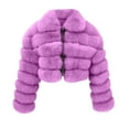 thumbnail image 3 of Cropped Faux Fur Jacket Women Dressy Fashion Long Sleeve Open Front Cardigan Furry Short Jackets Winter Coats, 3 of 3