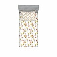 thumbnail image 1 of Floral Bedding Set with Sheet & Covers, Flowers Field Rural Plants Meadow Blooms Growth Harvest Herbs Botanical, Printed Bedroom Decor 2 Shams, 4 Sizes, Dark Orange Yellow Plum, by Ambesonne, 1 of 3