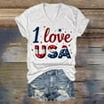 thumbnail image 2 of HEILAU Independence Day Shirts for Women American Flag Graphic T Casual Printing Short Sleeves V Neck Loose T Shirt Blouse Tops Patriotic Tops, 2 of 4