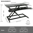 thumbnail image 4 of 32'' Height Adjustable Standing Desk, Converter Tabletop, Dual Monitor Riser Workstation, Black, 4 of 6
