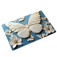 thumbnail image 2 of Lunxisen 3 Pcs Butterfly Shaped Area Rug, Soft and Fluffy Faux Wool Mat, Thin Doormat Not Bulky, Non Slip Backing Foot Pad, Dry Feet Warmth Carpet for Inside Home Under(60*40cm), 2 of 8