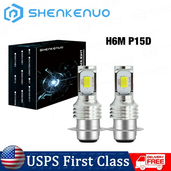 For Yamaha Grizzly 660 2002-2007 LED Headlight Bulbs Kit YFM660F YFM660FA 2x H6