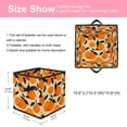 thumbnail image 2 of RATGDN Collapsible Fabric Cube Storage Bin with Double Handles for Living Room Bedroom Office Black - Orange Dark Green Leaf, 2 of 7