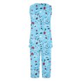 thumbnail image 5 of Conjunto de Verano para las Mujeres Impreso Cuello Redondo sin Mangas Y Pantalones, Casual de Dos Piezas para las Mujeres, 5 of 5