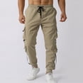 thumbnail image 2 of Men's Casual Pants Comfortable Straight Fit Trousers for All Seasons with Multiple Pockets Stylish Versatile Overalls Mens Beach Pants Trousers Vacation Cargo Pants, 2 of 7