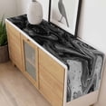 thumbnail image 4 of Black Marble Table Runner - 120 Inch Long, Kitchen Dining Table Runner Dresser Scarves, Vintage Abstract Grey Fluid Aesthetic Farmhouse Decor for Coffee Tables Wedding Party Banquet, 4 of 8