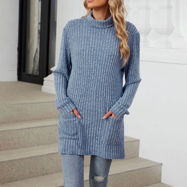 TINZ Nouveau Chandail à Demi-Col Roulé à Manches Longues pour Femmes avec Poche Ample, Chandail en Molleton à Manches Longues en Gelée pour Hommes, Chandail d'Hiver