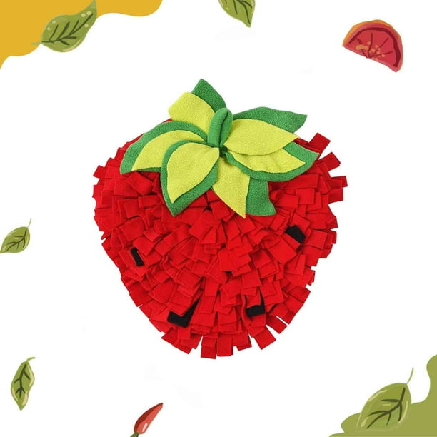 Puntoco Serie de frutas, melocotón, sandía, limón, forma de pera, tapete para olfatear mascotas, manta de juego de comida lenta para perros